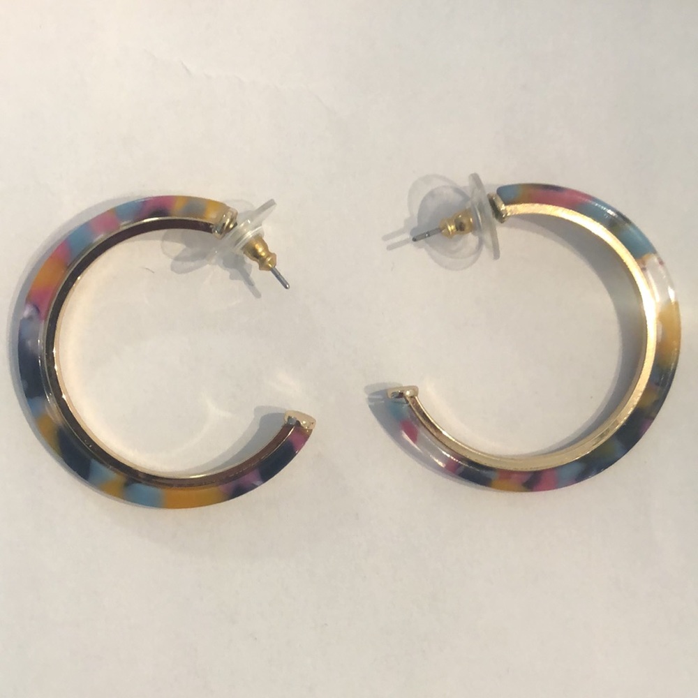Multicolor Hoop Earrings - Picture 2 of 5